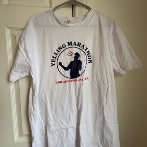 White Yelling Marathon T-Shirt